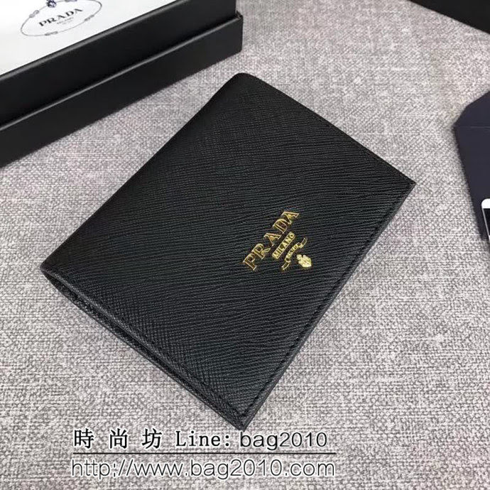 PRADA普拉達 經典爆款 頂級原單十字紋牛皮 女士短皮夾 1MV204 DD1410